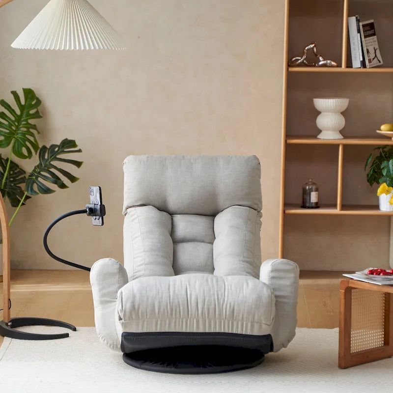 Gray Single Swivel Recliner, 5-Angle Adjustable, 1-Person
