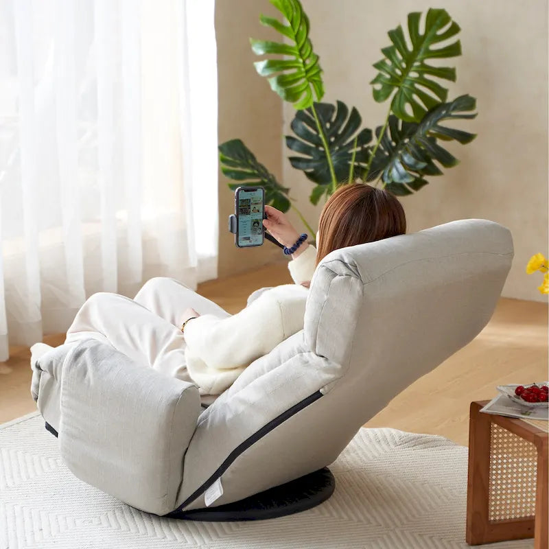 Gray Single Swivel Recliner, 5-Angle Adjustable, 1-Person