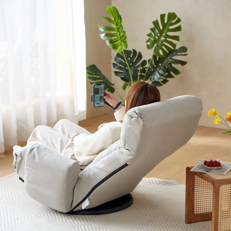 Gray Single Swivel Recliner, 5-Angle Adjustable, 1-Person