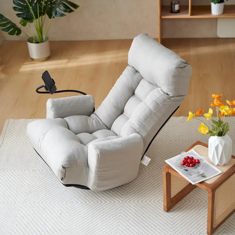 Gray Single Swivel Recliner, 5-Angle Adjustable, 1-Person
