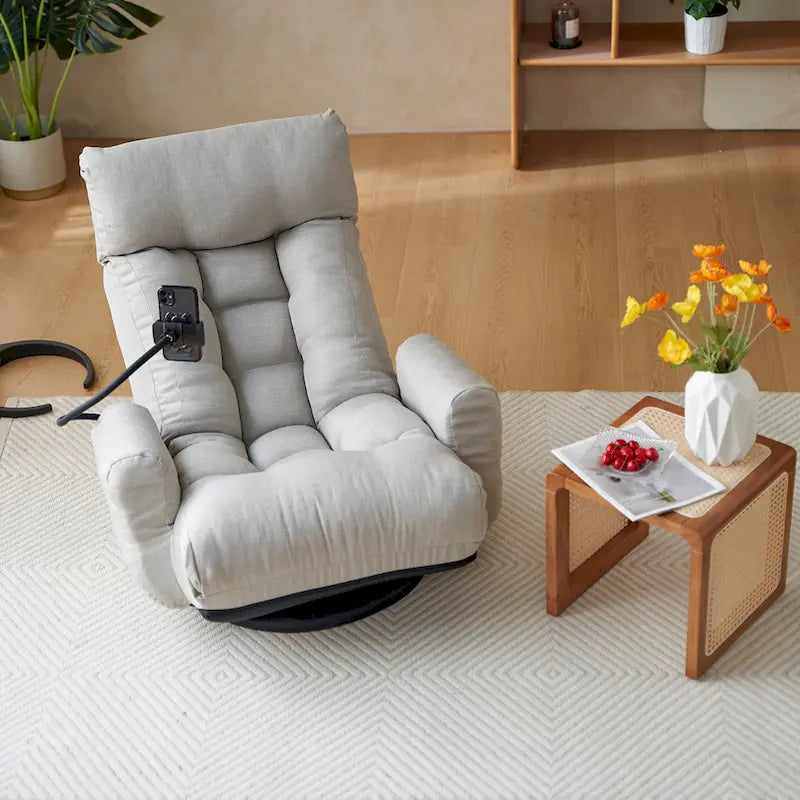 Gray Single Swivel Recliner, 5-Angle Adjustable, 1-Person