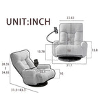 Gray Single Swivel Recliner, 5-Angle Adjustable, 1-Person