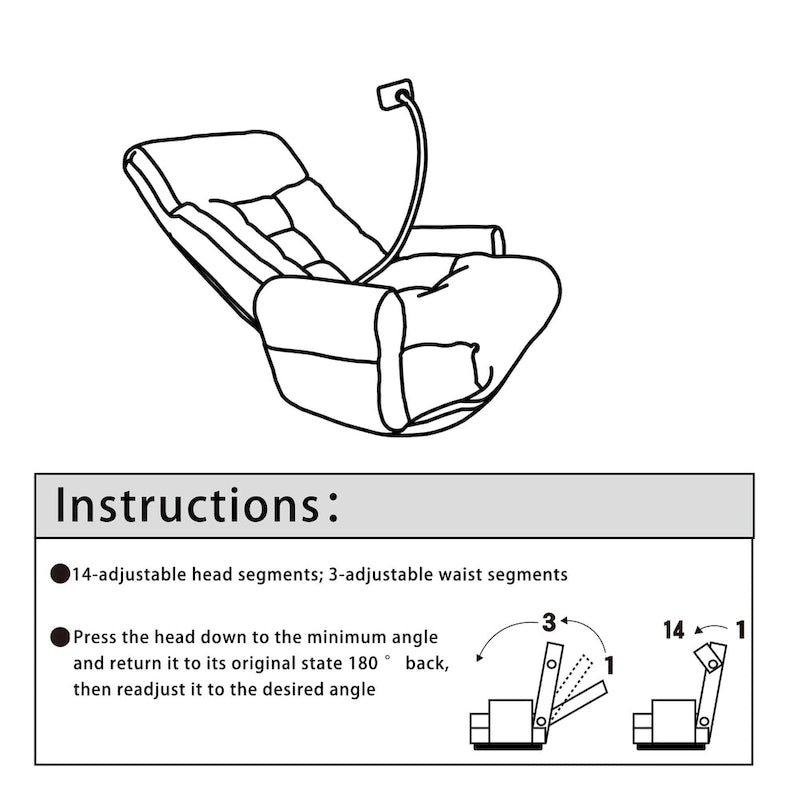 Gray Single Swivel Recliner, 5-Angle Adjustable, 1-Person