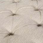 Charcoal/Beige Button Tufted Chaise Lounge Chair, Curved, Birch Legs, Single