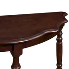 Light Espresso Half-Moon Console Table with Open Shelf, 1-Person