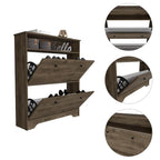 Dark Brown Shoe Rack with Open Shelf & 2 Drawers – Single Use