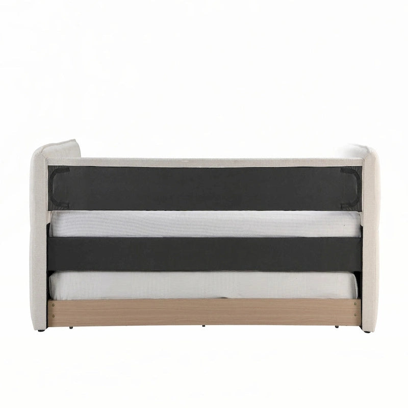 Oatmeal Twin Daybed with Pull-Out Trundle, Sleeps 2
