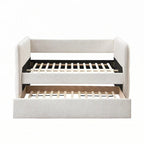 Oatmeal Twin Daybed with Pull-Out Trundle, Sleeps 2
