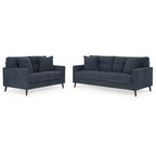 Green/Blue Mid-Century Sofa & Loveseat Set, 2-Piece, Seats 3–4