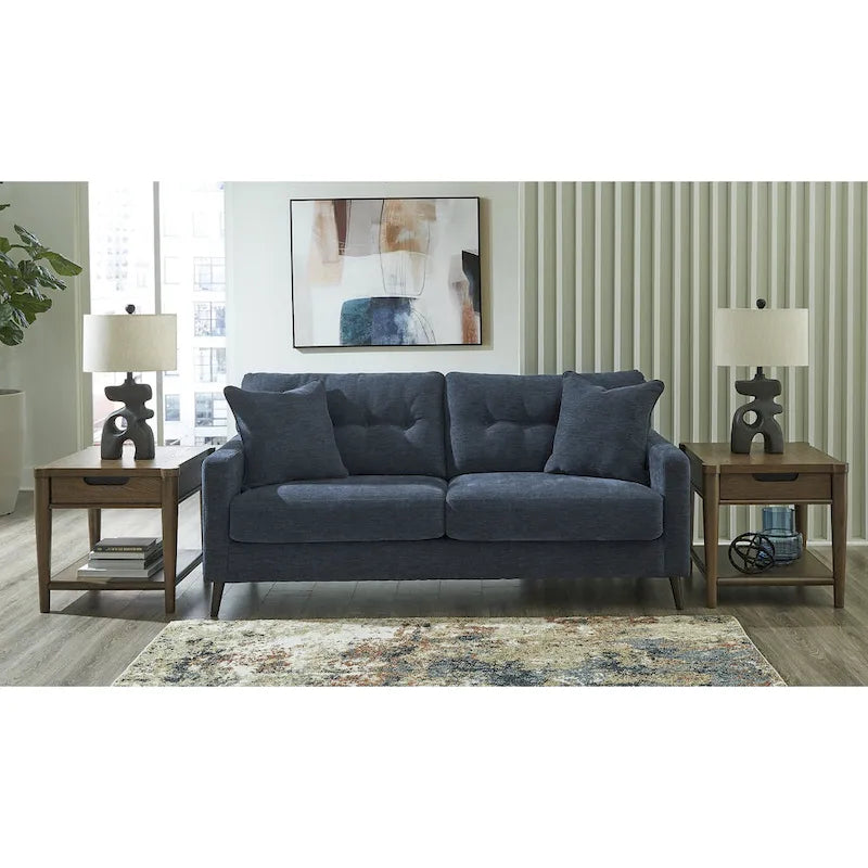 Green/Blue Mid-Century Sofa & Loveseat Set, 2-Piece, Seats 3–4