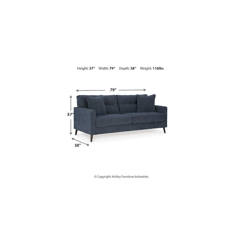 Green/Blue Mid-Century Sofa & Loveseat Set, 2-Piece, Seats 3–4