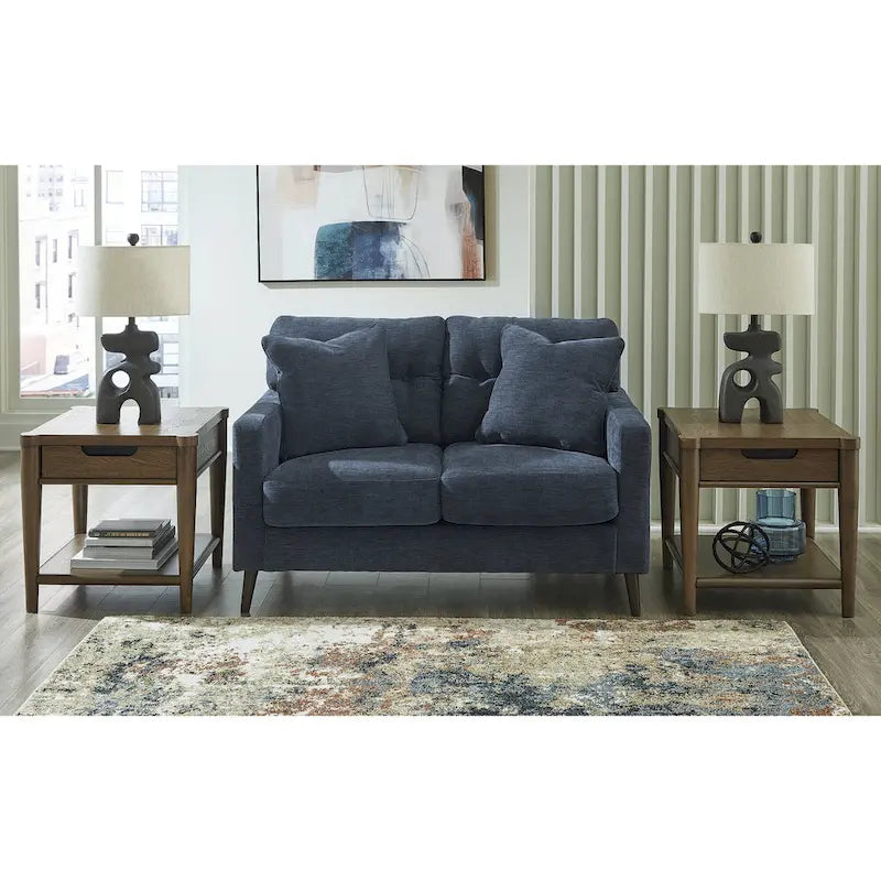 Green/Blue Mid-Century Sofa & Loveseat Set, 2-Piece, Seats 3–4