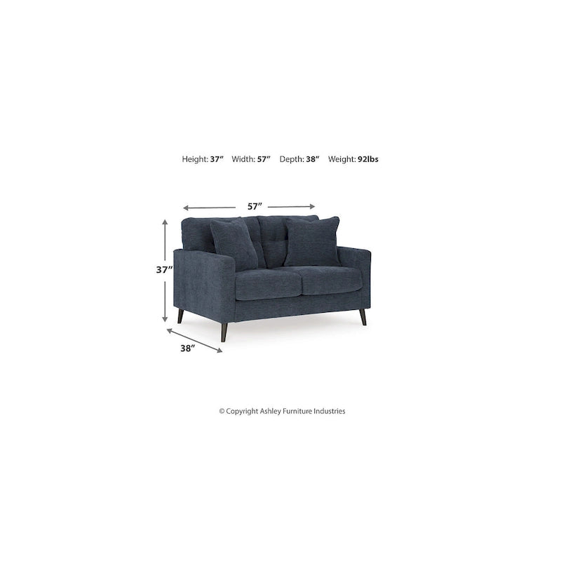 Green/Blue Mid-Century Sofa & Loveseat Set, 2-Piece, Seats 3–4