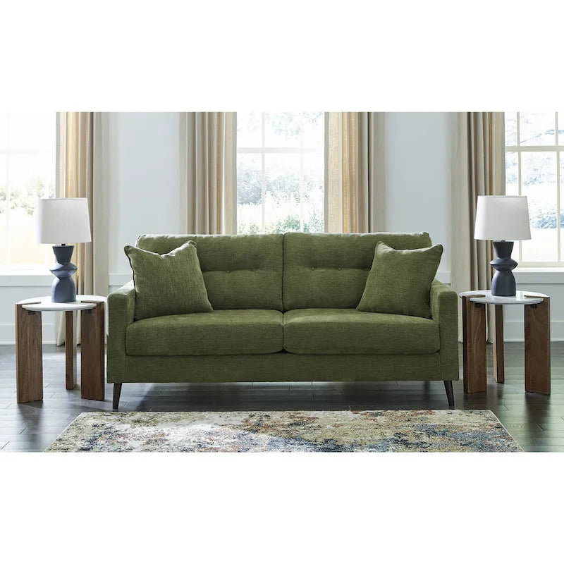Green/Blue Mid-Century Sofa & Loveseat Set, 2-Piece, Seats 3–4