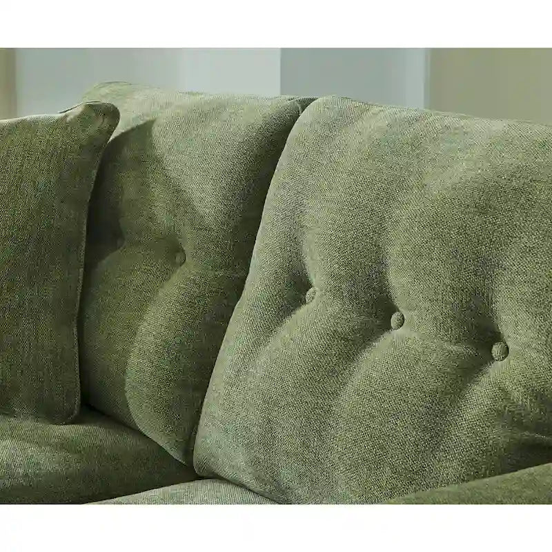 Green/Blue Mid-Century Sofa & Loveseat Set, 2-Piece, Seats 3–4
