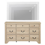 White / Oak 9-Drawer Farmhouse Dresser – Wide Curved Style, 1-Person
