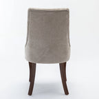 Beige / Gray Armless Dining Chair, High Back Upholstered, Set of 2