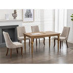 Beige / Gray Armless Dining Chair, High Back Upholstered, Set of 2