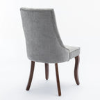 Beige / Gray Armless Dining Chair, High Back Upholstered, Set of 2
