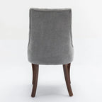 Beige / Gray Armless Dining Chair, High Back Upholstered, Set of 2