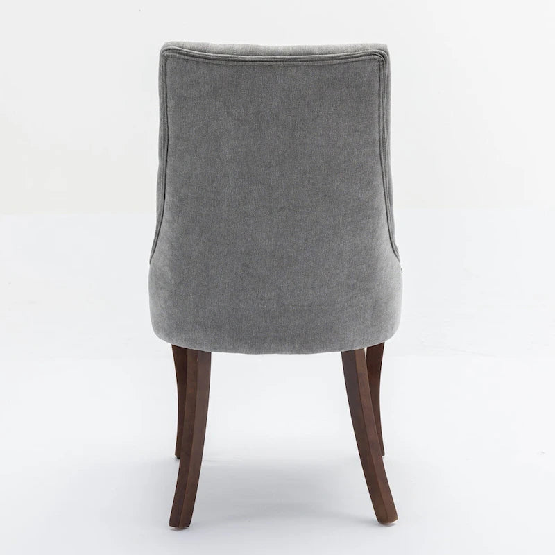 Beige / Gray Armless Dining Chair, High Back Upholstered, Set of 2