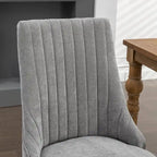 Beige / Gray Armless Dining Chair, High Back Upholstered, Set of 2