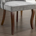 Beige / Gray Armless Dining Chair, High Back Upholstered, Set of 2