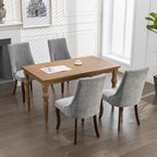 Beige / Gray Armless Dining Chair, High Back Upholstered, Set of 2