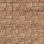 Light Brown Handwoven Seagrass Coffee Table with Open Shelf, Rectangular, 1-Person Use