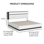 White & Gray 3-Piece Bedroom Set (Bed + Nightstand + Chest) – Queen/King