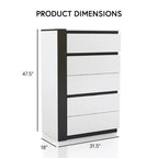 White & Gray 3-Piece Bedroom Set (Bed + Nightstand + Chest) – Queen/King