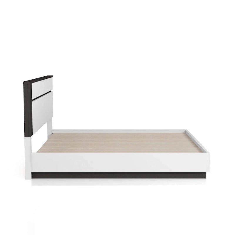 White & Gray 3-Piece Bedroom Set (Bed + Nightstand + Chest) – Queen/King
