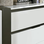 White & Gray 3-Piece Bedroom Set (Bed + Nightstand + Chest) – Queen/King