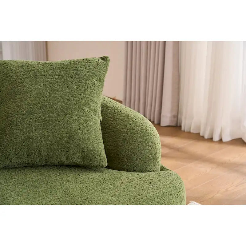 Chenille L-Shaped 3-Seater Sofa with Chaise Lounge & 4 Pillows | Multi-Color