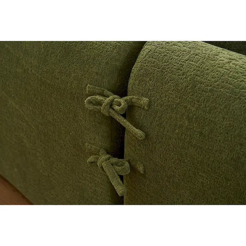 Chenille L-Shaped 3-Seater Sofa with Chaise Lounge & 4 Pillows | Multi-Color