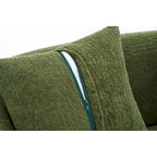 Chenille L-Shaped 3-Seater Sofa with Chaise Lounge & 4 Pillows | Multi-Color