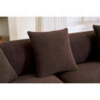 Chenille L-Shaped 3-Seater Sofa with Chaise Lounge & 4 Pillows | Multi-Color