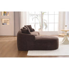 Chenille L-Shaped 3-Seater Sofa with Chaise Lounge & 4 Pillows | Multi-Color