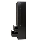 Black/White Farmhouse Style Freestanding Storage Cabinet with 2 Drawers, 8-Door Rack & 3 Shelves, for 1