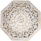 Antique White & Brushed Gold Octagonal Side Table, Single