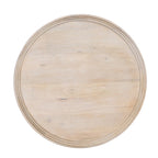 Washed White & Black Round Coffee Table, Mango Wood, 30" Dia x 15" H