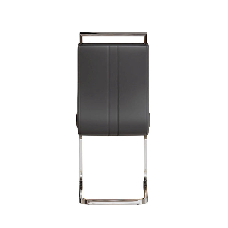 White/Black/Gray Square Glass Top 5-Piece Dining Set, Seats 4