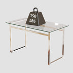 White/Black/Gray Square Glass Top 5-Piece Dining Set, Seats 4
