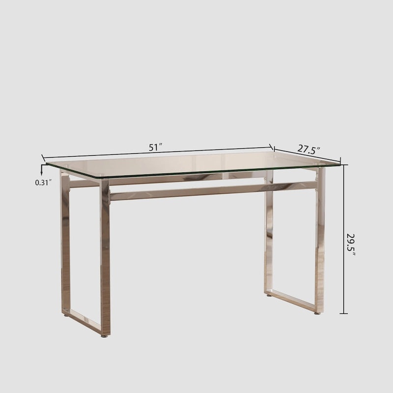 White/Black/Gray Square Glass Top 5-Piece Dining Set, Seats 4
