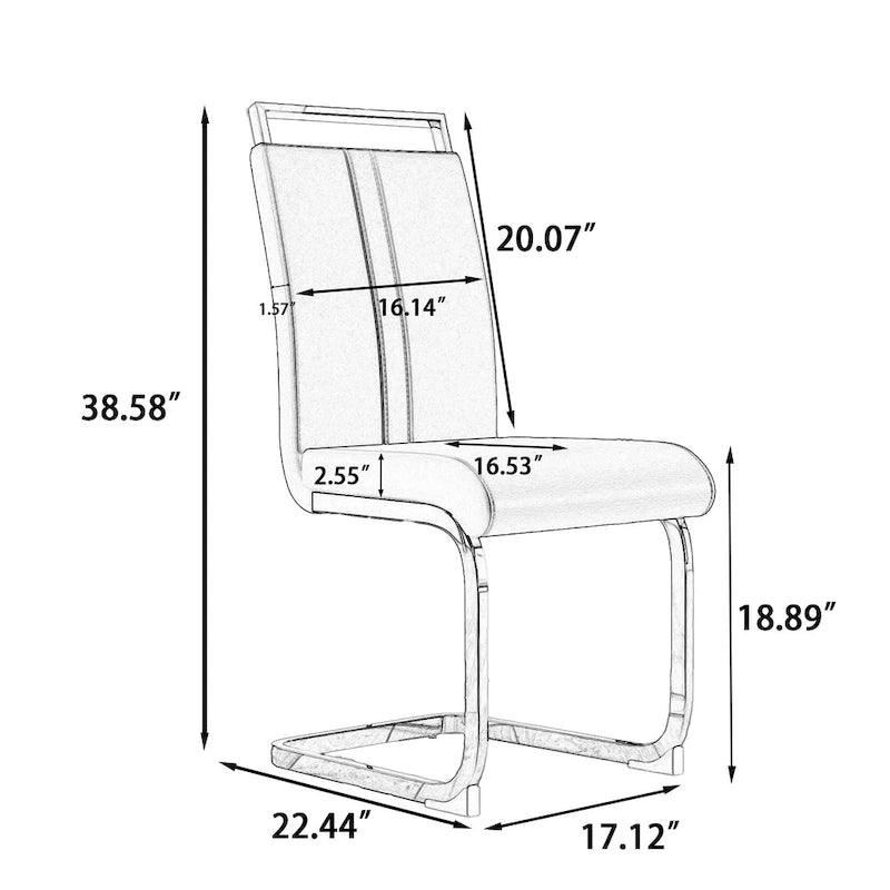 White/Black/Gray Square Glass Top 5-Piece Dining Set, Seats 4
