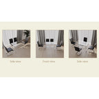 White/Black/Gray Square Glass Top 5-Piece Dining Set, Seats 4