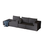 Corduroy L-Shaped Modular Sectional Sofa with Chaise, 4-Seat, Dark Grey / Green / Reddish Brown / Beige