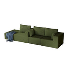 Corduroy L-Shaped Modular Sectional Sofa with Chaise, 4-Seat, Dark Grey / Green / Reddish Brown / Beige