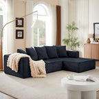 Blue/Grey Chenille Right L-Shaped Sectional Sofa, 2-Piece, 2-3 Seater
