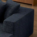 Blue/Grey Chenille Right L-Shaped Sectional Sofa, 2-Piece, 2-3 Seater